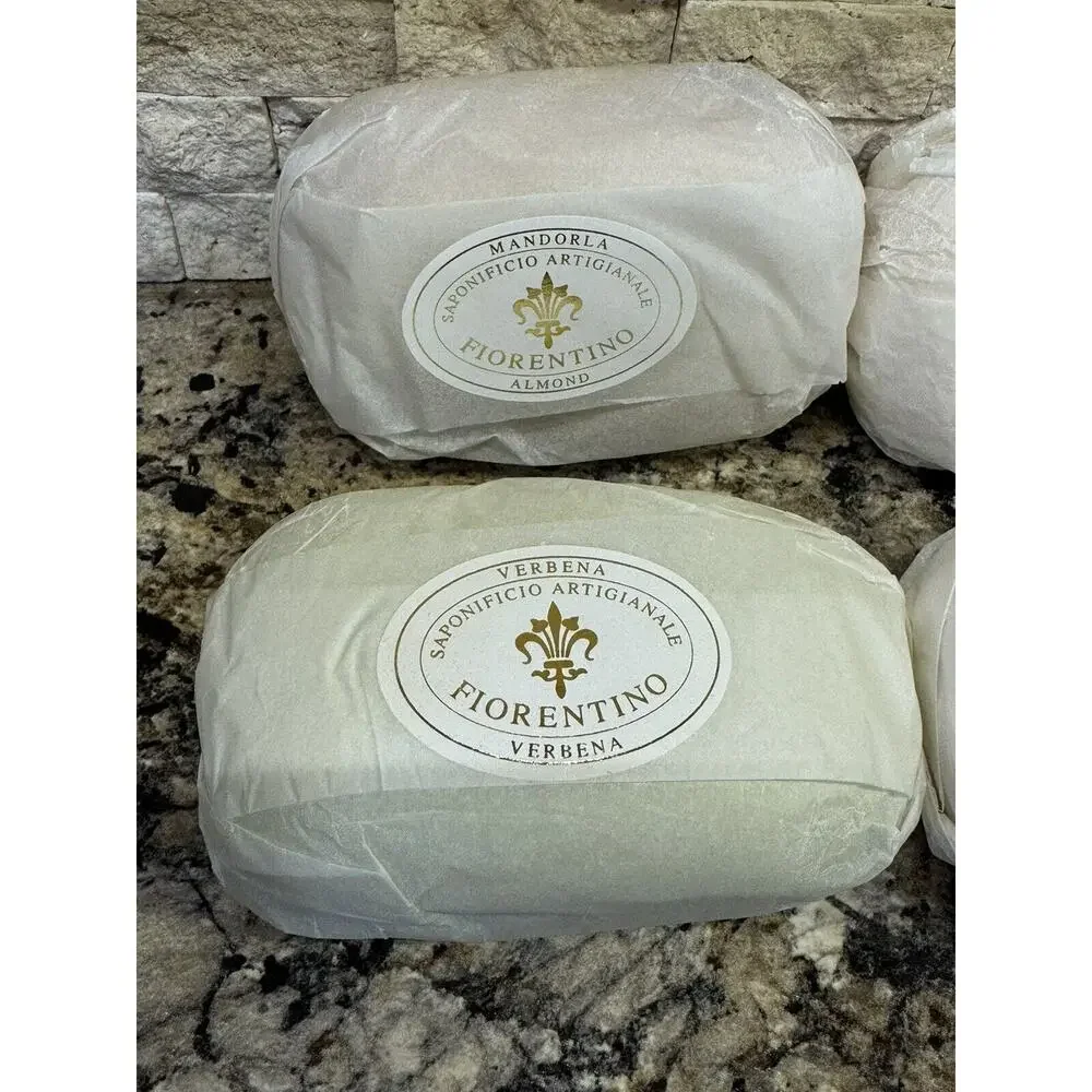 SAPONIFICIO ARTIGIANALE FIORENTINO 4 pc SOAPS- Almond, Jasmine, Verbena,Lavender